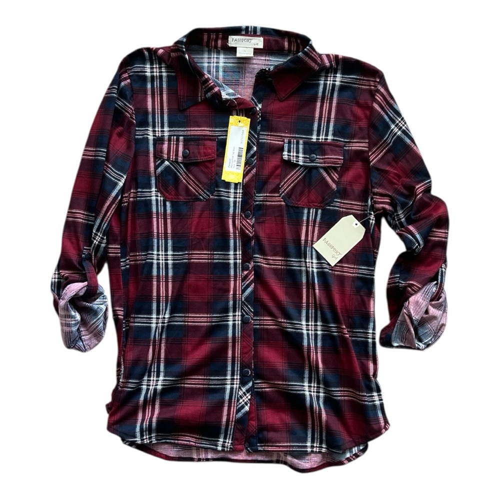 🆕 Plaid Button-Up Shirt Size 14